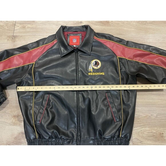 NFL Washington Redskins Men's Leather Full Zip Bomber Jacket 2XL XXL - Picture 10 of 12